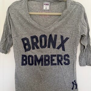 PINK Gray 'Bronx Bombers' V-Neck Tee
